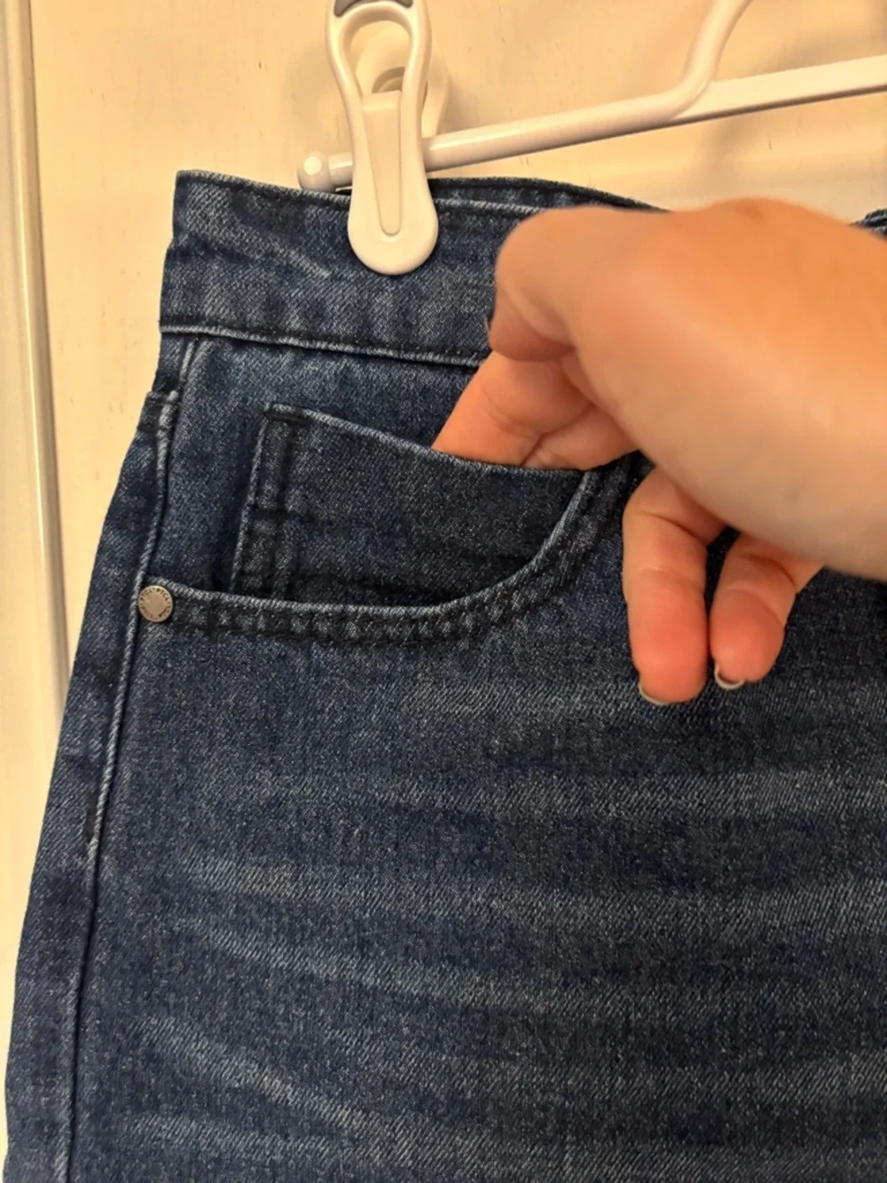High-Waist Shorts Size 29 Raw Edge Dark Long Inseam Model Off Duty Minimalist